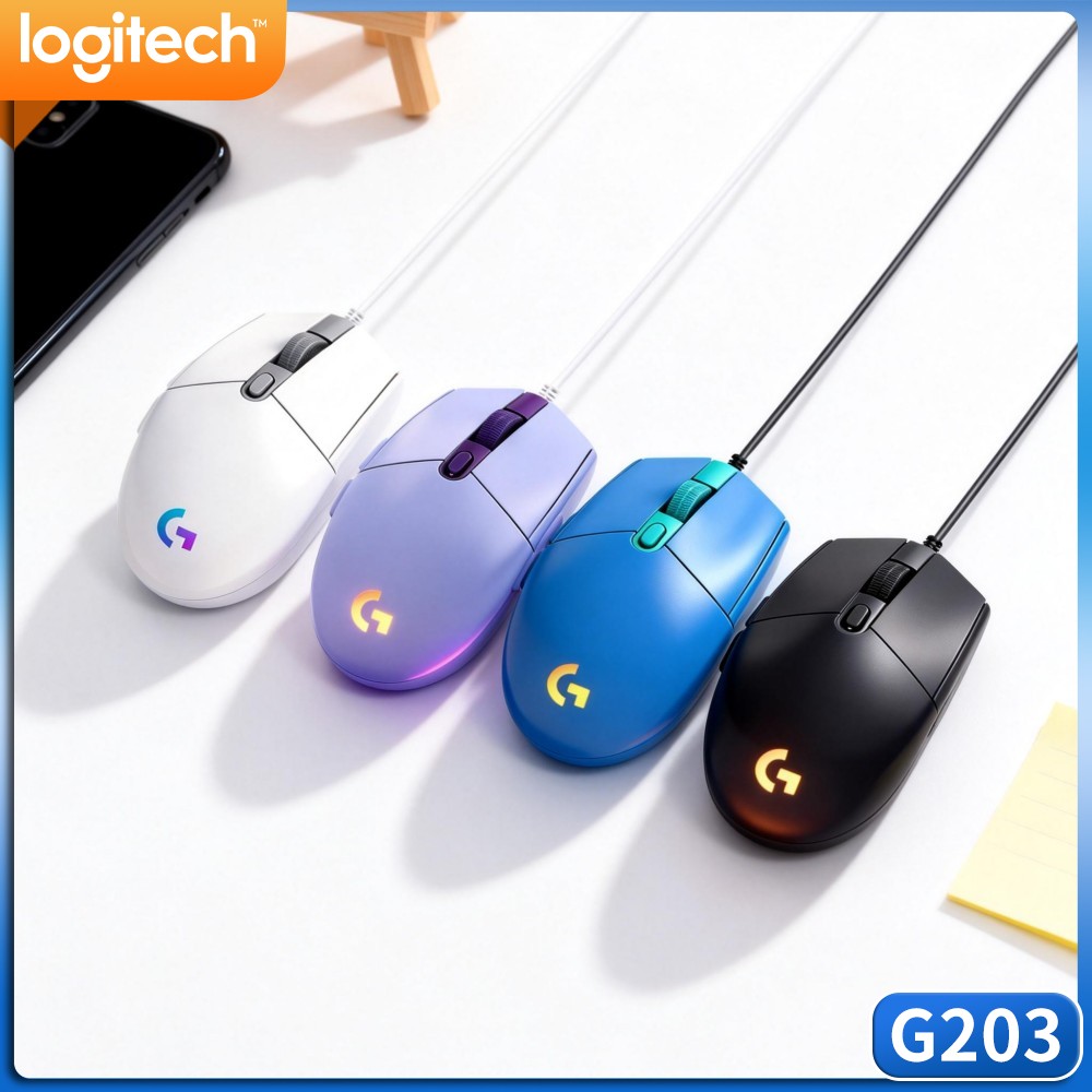 Logitech Mouse G203 - Mouse da gaming Logitech G203 LIGHTSYNC,